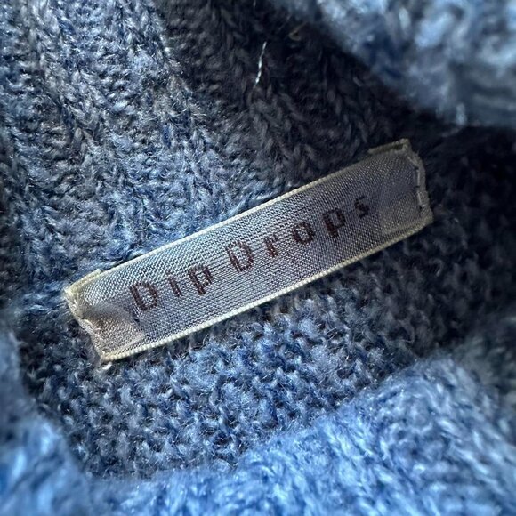 Dip Drops Blink Knit Turtleneck Sweater Women 2 Blue‎ Grey Japanese Streetwear - Picture 5 of 8